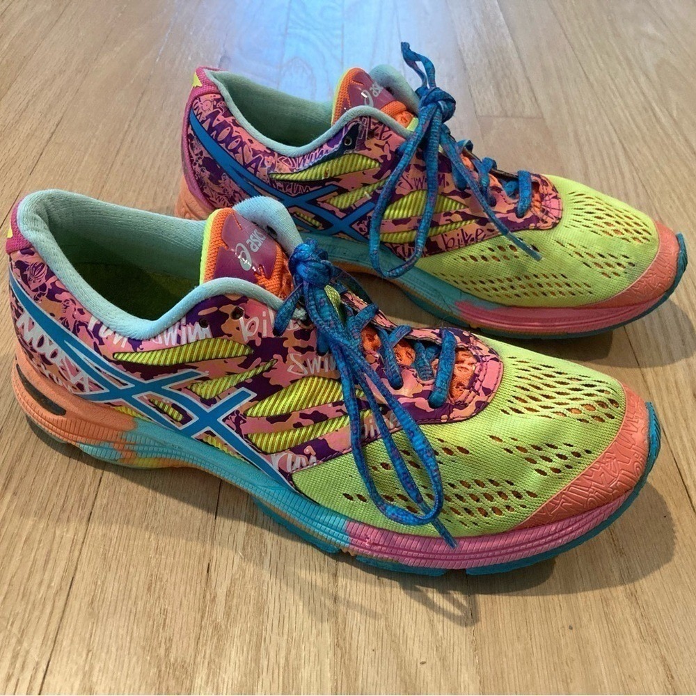 ASICS GEL-Noosa Tri 10 Running Shoe Neon Glow in Dark Graffiti Athletic Grunge - Picture 13 of 15